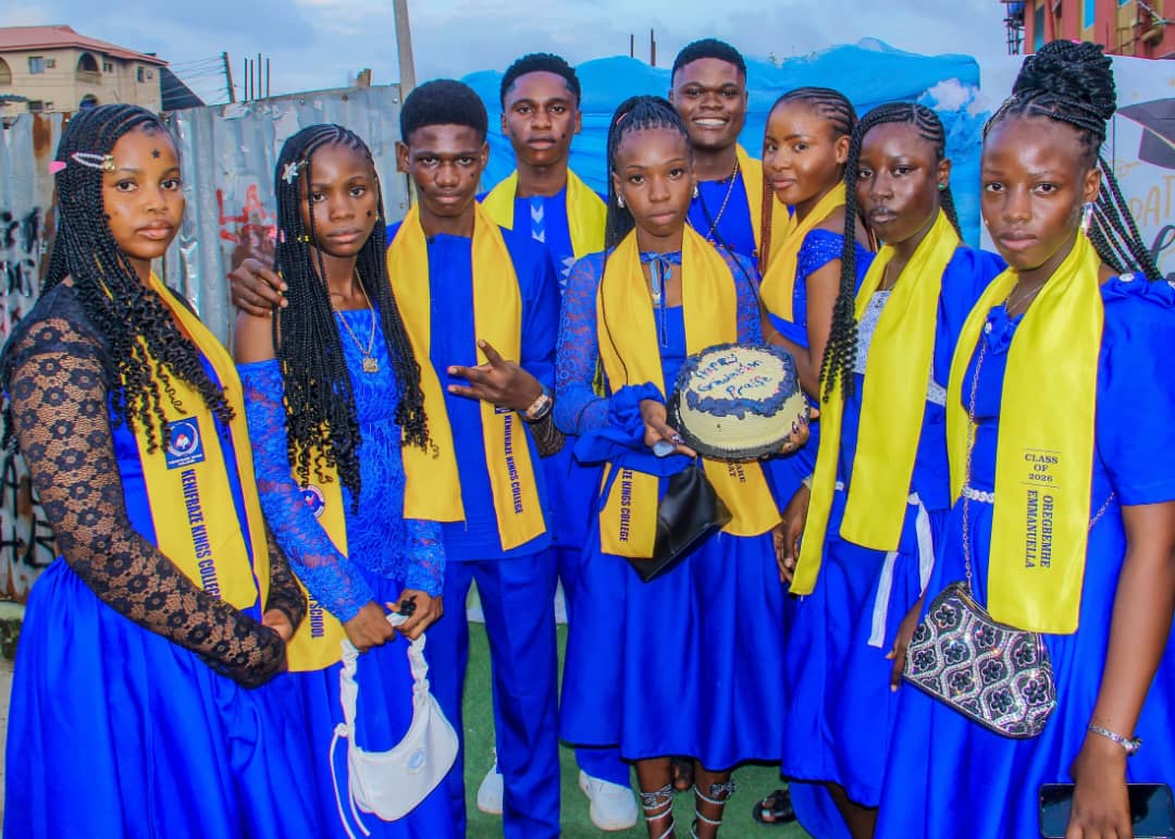 KKC graduating students celebrating excellence with school leadership